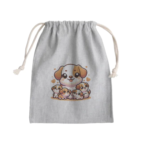 わんぱく子犬とやさしいママ Mini Drawstring Bag