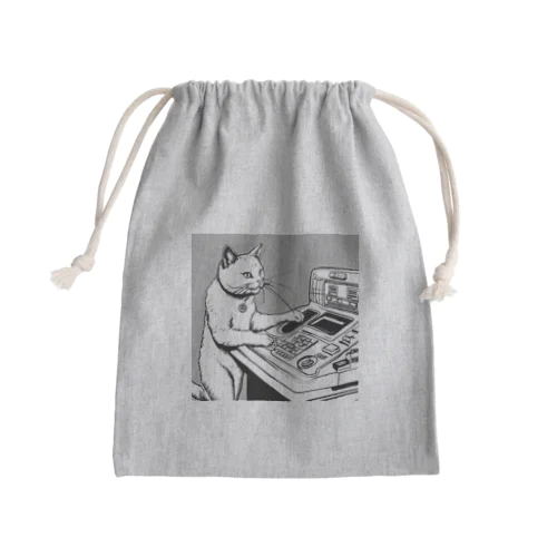 ボタン猫（シリアス） Mini Drawstring Bag