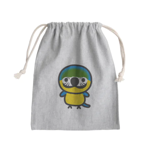 ルリコンゴウインコ Mini Drawstring Bag