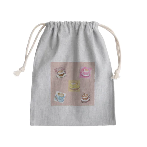 Sweet　cafe Mini Drawstring Bag