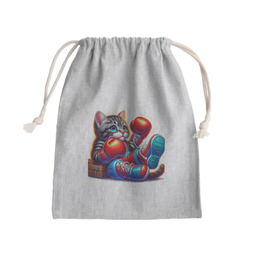 ボクサーになった猫 Mini Drawstring Bag