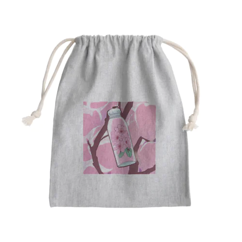 水筒の中の桜 Mini Drawstring Bag