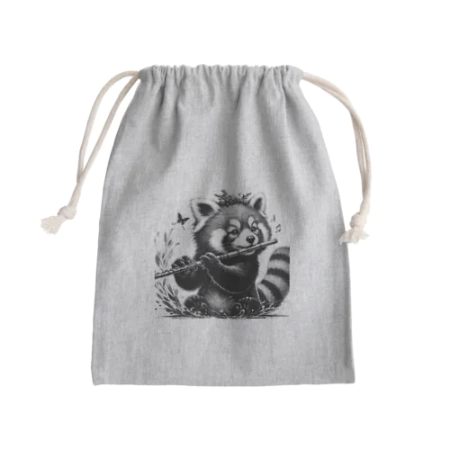 レッサーパンダフルート Mini Drawstring Bag