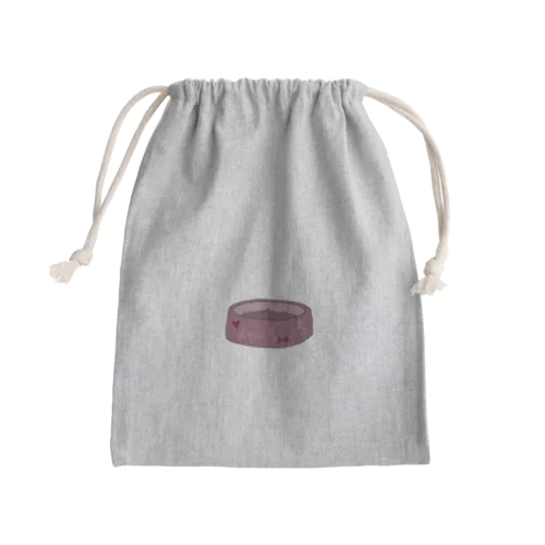 dog food/ドッグフード(スモーキーピンクのお皿) Mini Drawstring Bag