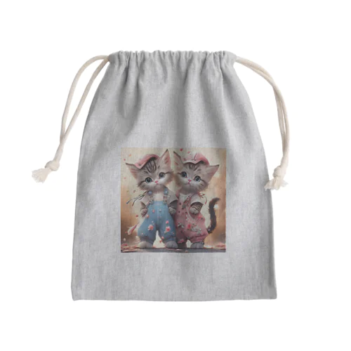 可愛い子猫イラスト Mini Drawstring Bag