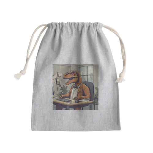 働く恐竜 Mini Drawstring Bag