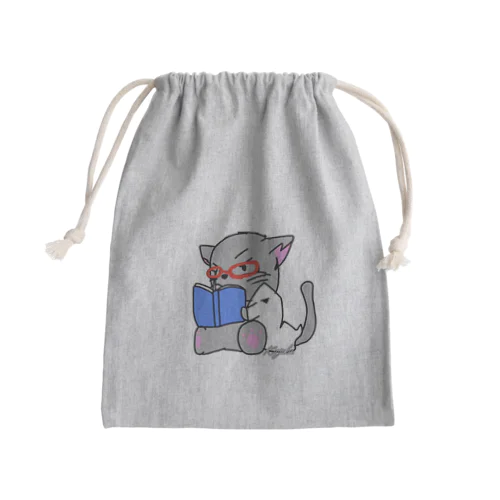 朗読猫 Mini Drawstring Bag