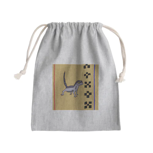 紅型シリーズ　クロイワトカゲモドキ Mini Drawstring Bag