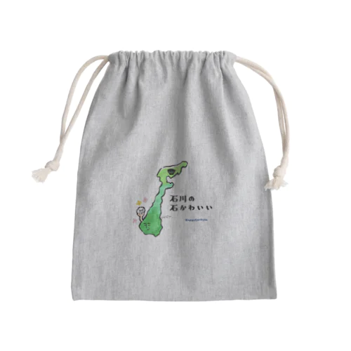 【能登半島地震2024支援チャリティ―】ダジャレグッズ“石川県” Mini Drawstring Bag