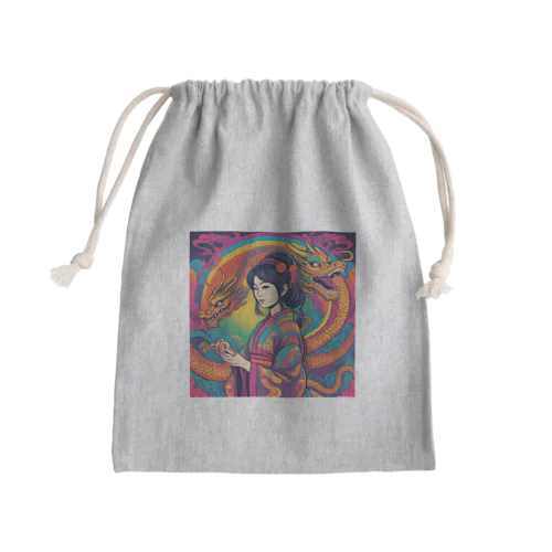 百万屋の双竜と巫女グッツ Mini Drawstring Bag