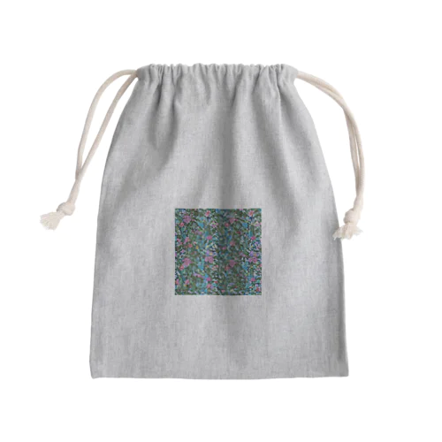 おばあちゃんの柄シャツ Mini Drawstring Bag