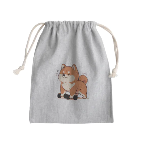 筋トレ柴犬くん Mini Drawstring Bag