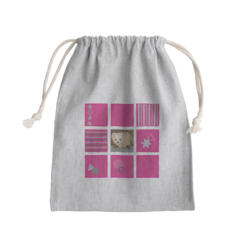 【エゾクロテン】笑顔運ぶ Mini Drawstring Bag