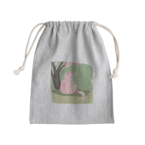 和み　桜ねこ Mini Drawstring Bag