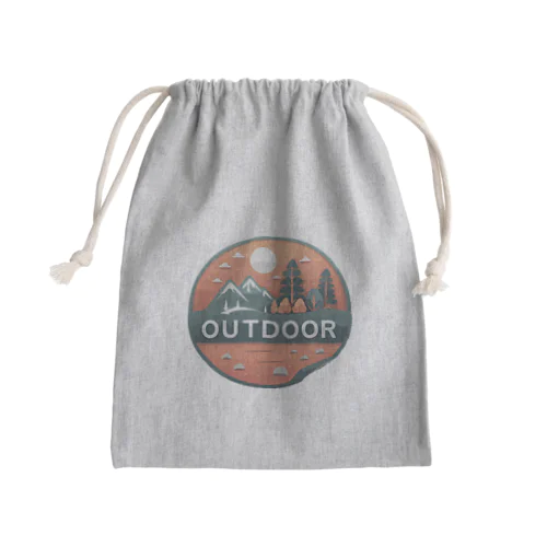 アウトドアーワッペン夕日 Mini Drawstring Bag