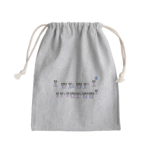 パンダファミリー相関図 Mini Drawstring Bag