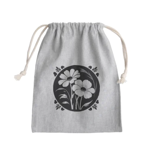 クールなトライバルフラワーⅣ Mini Drawstring Bag