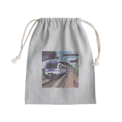 軽快で洗練されたモダン鉄道 Mini Drawstring Bag