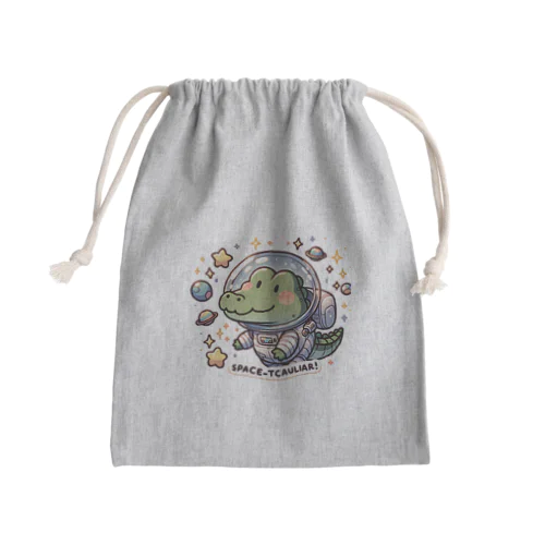 　宇宙飛行士ワニ Mini Drawstring Bag