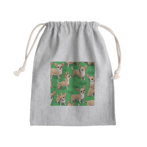 小さな体に大きな魅力。ちわわのアートで心地よい癒しタイム Mini Drawstring Bag