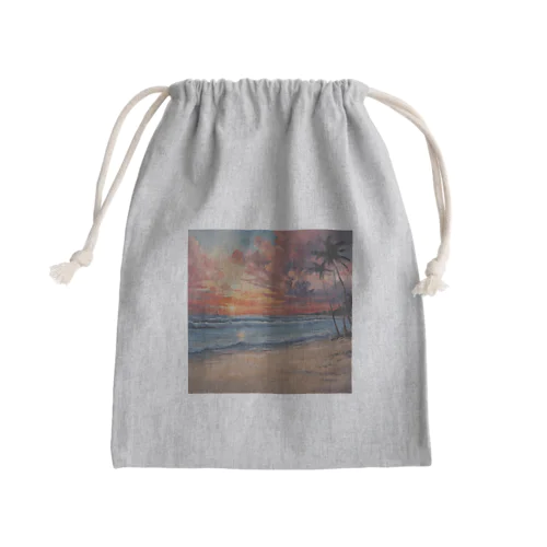 夕日の海辺 Mini Drawstring Bag