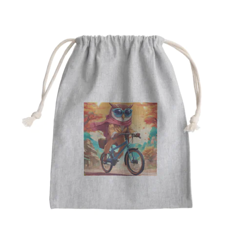 自転車サングラスフクロウ Mini Drawstring Bag