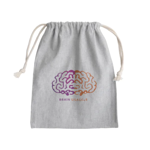 脳使用率48％（色付き） Mini Drawstring Bag