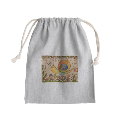 カラフルなかたつむり Mini Drawstring Bag