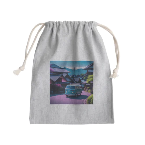 五箇山合掌造り集落（岐阜県）を旅するワーゲンバス Mini Drawstring Bag