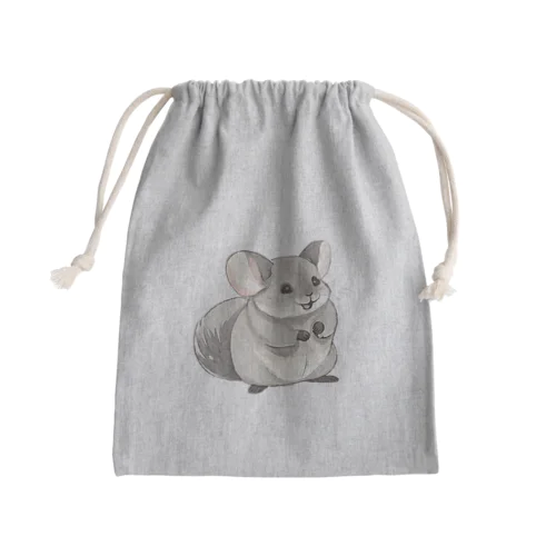 わくわくして餌を待つチンチラ Mini Drawstring Bag