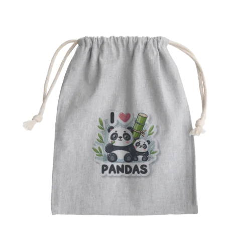 I♥PANDA03 Mini Drawstring Bag