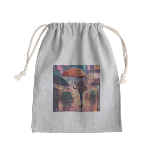 雨宿り Mini Drawstring Bag