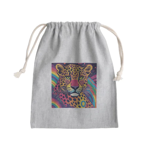 psychedelicなヒョウ Mini Drawstring Bag