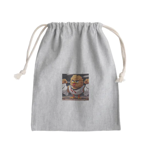 むきむき鳥 Mini Drawstring Bag