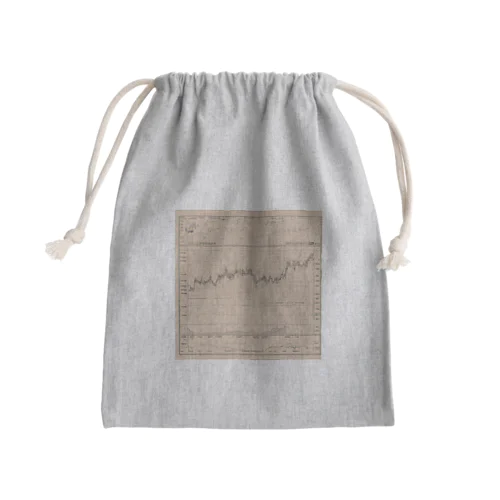 チャート柄 Mini Drawstring Bag