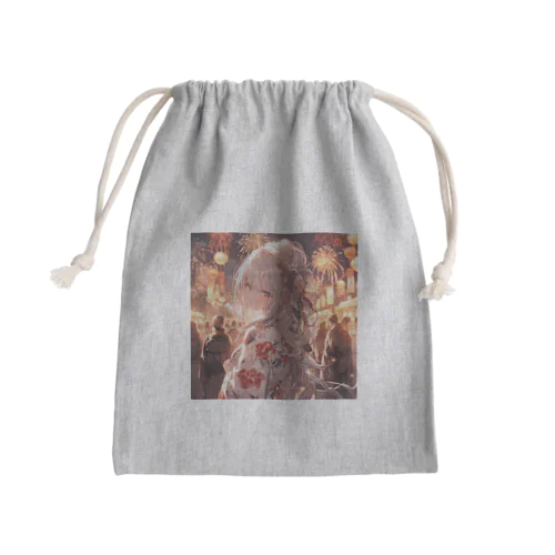 銀髪美女 シリーズ2 in 花火大会 Mini Drawstring Bag