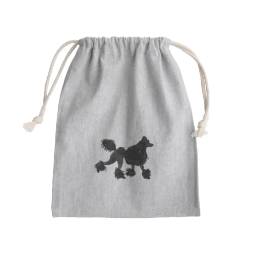 プードル・コーデットコート(ブラック) Mini Drawstring Bag