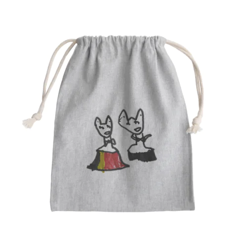 おやまのきつねのおんなのこ Mini Drawstring Bag