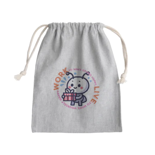 Work to make others happy, live to make yourself happy. Mini Drawstring Bag