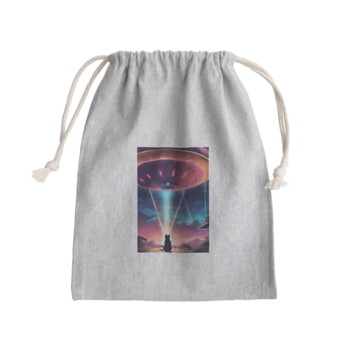 UFOに遭遇!? 不思議な猫のキャトルミューティレーション！👽🐱✨ Mini Drawstring Bag