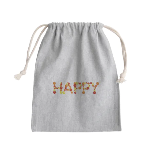 バルーン文字「HAPPY」（赤色系） Mini Drawstring Bag