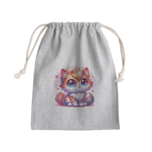 ふわふわ大目な可愛い猫 Mini Drawstring Bag