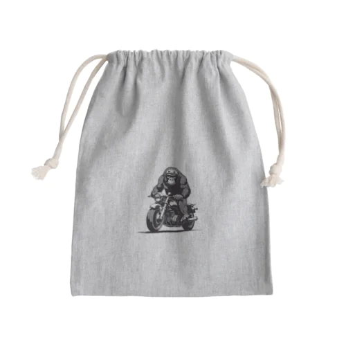 バイクに乗ったゴリラ Mini Drawstring Bag