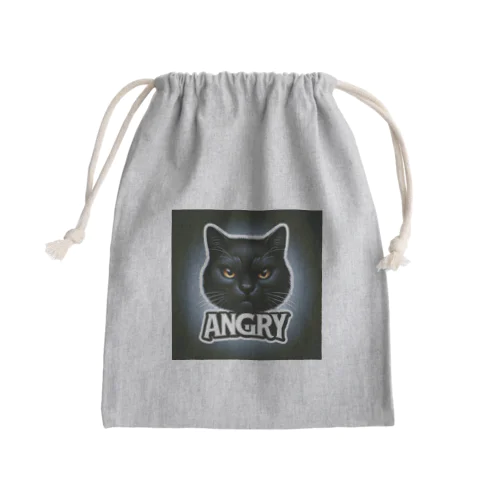 アングリー黒猫シリーズ Mini Drawstring Bag