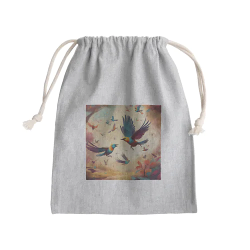 賑鳥 Mini Drawstring Bag