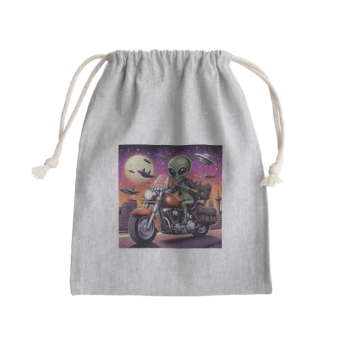 バイク宇宙人2 Mini Drawstring Bag