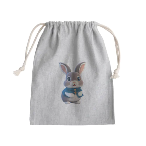 ３Dウサギ Mini Drawstring Bag