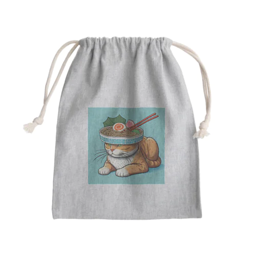 ラーメン猫 Mini Drawstring Bag