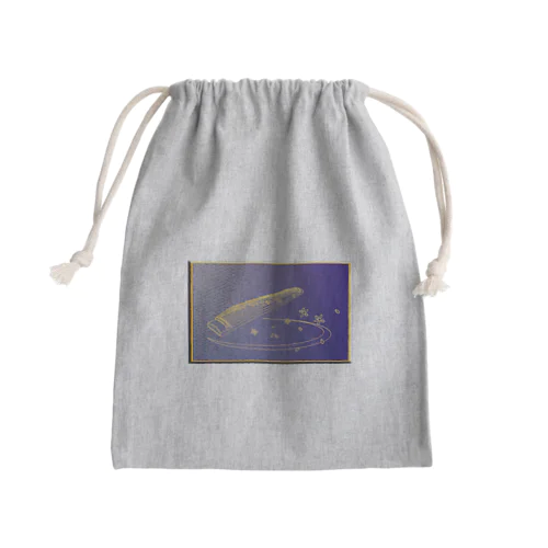 箏と桜（紗綾形） Mini Drawstring Bag