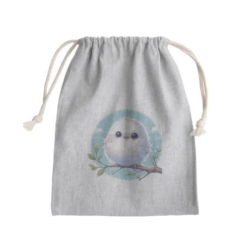 白くて真んまるなシマエナガ Mini Drawstring Bag